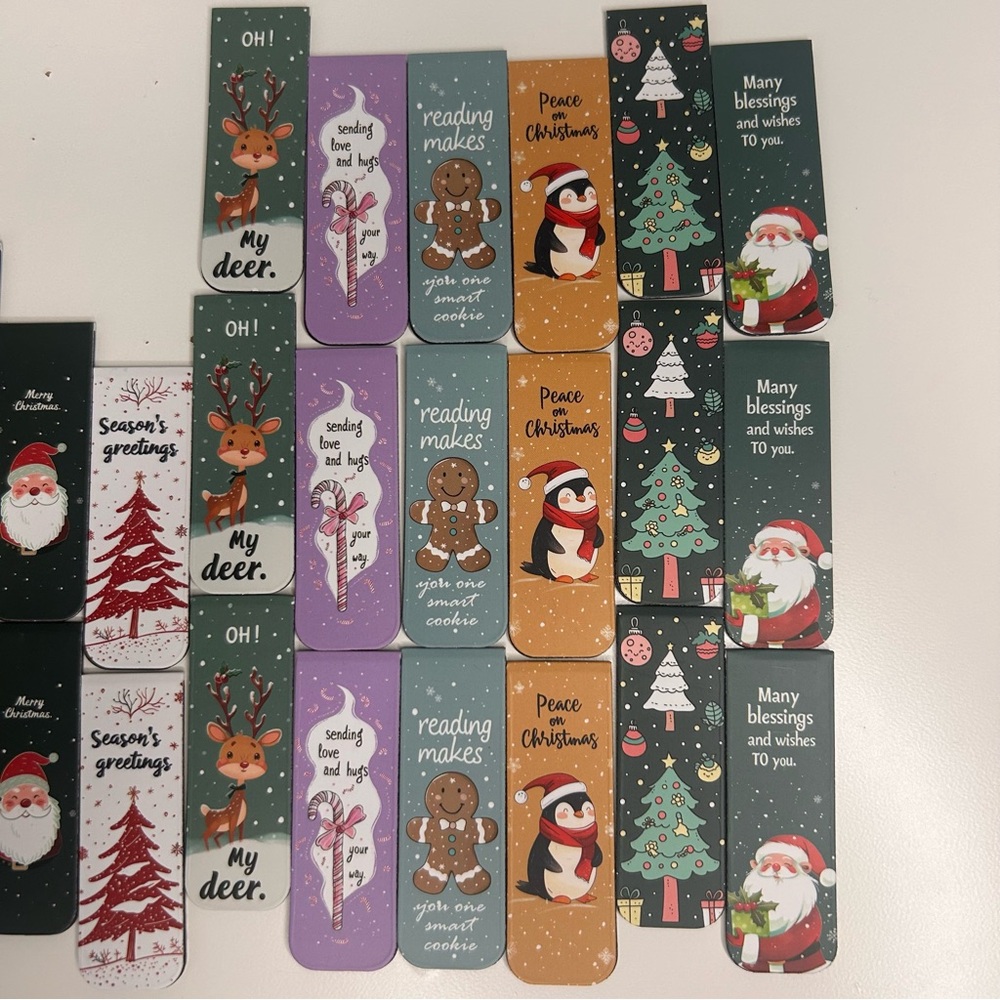 Magnetic Bookmarks - Assorted Cartoon Christmas Book Marks